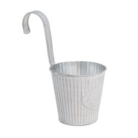 DARO DEKO Metall Hängetopf weiß Ø 13cm Blumentopf hängend Balkon Übertopf