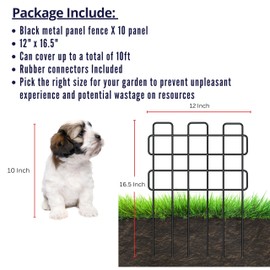 ShopLaLa Garden Fence Animal Barrier (Total 10 ft), 10 Panels, 16.5 Inch, Small and Short White Decorative Outdoor Dog Fence, Metal Fencing Plant Protector Pet Rabbit Yard, No dig Wire Fences Border