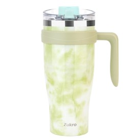 Zukro 40 oz Tumbler with Handle and Flip Straw, Leakproof Large Insulated Stainless Steel Cup with Sip/Straw 2-in-1 Lid Fit in Cupholder, No Sweat, Dishwasher Safe, Keeps Drinks Cold 24 Hrs