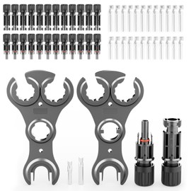 deleyCON Solar Plug 12 Pairs - PV4 Solar Plug Male Female 1500 V & Tool - IP68 Waterproof - For Solar System, Solar Panel, Photovoltaic (PV) System - For 2.5 mm² to 6 mm² Solar Cable