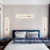 KELUOLY Dimmable Plug in Wall Sconce Set of 2,Black 31.5"