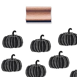 Pumpkin Rubber Stamp, 1-1/3 Medium Stamp for Scrapbooking Card Making Crafting
