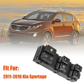 93570-3W000 Front Left Power Window Switch Driver Compatible with 2011-2016 Kia Sportage, Driver Side Electric Master Window Switch Button Replacement for Sportage 2012 2013 2014 2015, 1 Auto Down