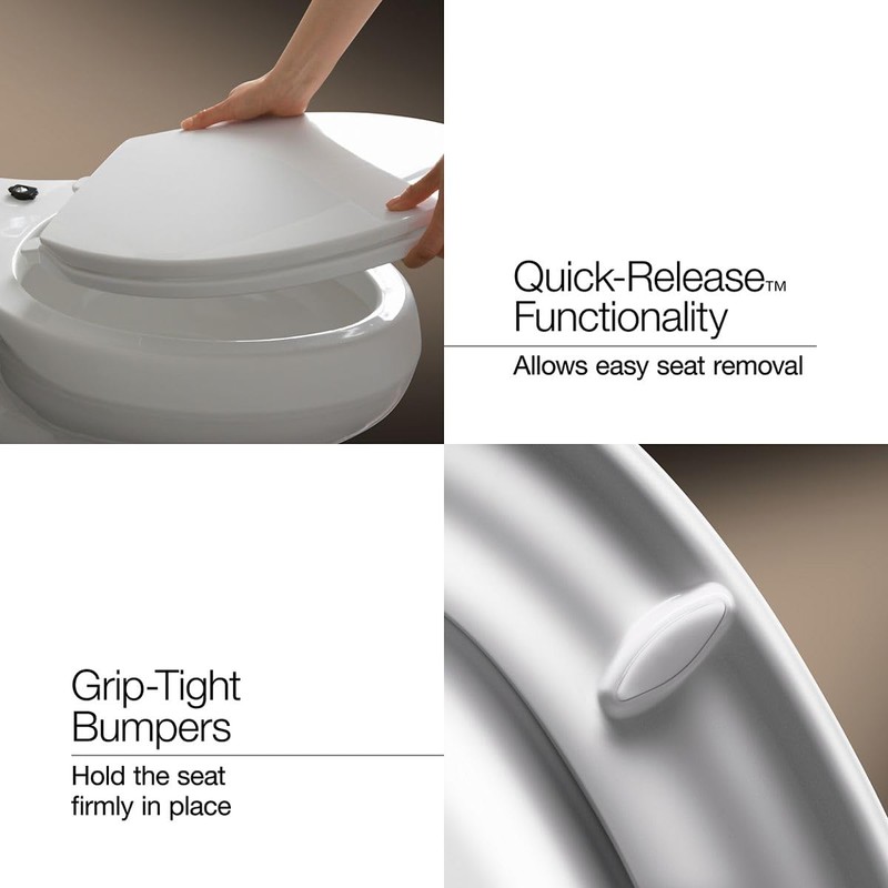 KOHLER 25875-0 Hyten 3" Height, Elevated Soft Close Elongated Toilet