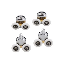 Cokritsm 23mm Shower Door Rollers for Curved Doors 4-6mm, Sliding Shower Doors Rollers Replacement Roller Runner, Shower Door Runners Pulleys 4pcs