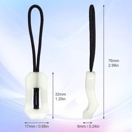 HINZIC 16pcs Luminous Zipper Pull, Fluorescent Green Glow in The Dark Night 1.3inch Zipper Heads Helper for Luggage Coat Jacket Rucksacks Tent Zippers Outdoor Camping Tool Replacement