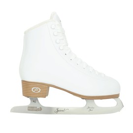Riedell Horizon Junior Kids Ice Skates for Girls and Boys - Supportive Uppers with Plush Padded Lining, Smooth Stainless Steel Blades, and PVC Soles - White - 10 JR