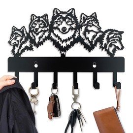 Viiluuxr SchlüSselbrett Schwarz Und 6 Haken SchlüSselhalter Ohne Bohren Wandmontage Platzsparendes Tragbares Organizer SchlüSselablage Aufbewahrung Kindergarderobe Garderobenhaken Mehrzweckhaken.