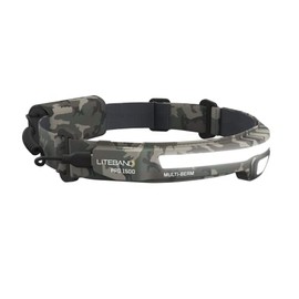 Liteband PRO1500 Multi-Beam Personal LED Headlamp, 1500 Lumen 210-Degree Wide-Beam Illumination Plus 500 Lumen Focused Beam, 6 Mode, 3400 mAh USB-C Battery-Powered, Fits Hardhats and Helmets, Camo
