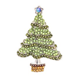 KristLand - Christmas Brooch Pin Alloy with Crystal and Enamel Corsage for Cloth Bag Cute, Metal, Cristales