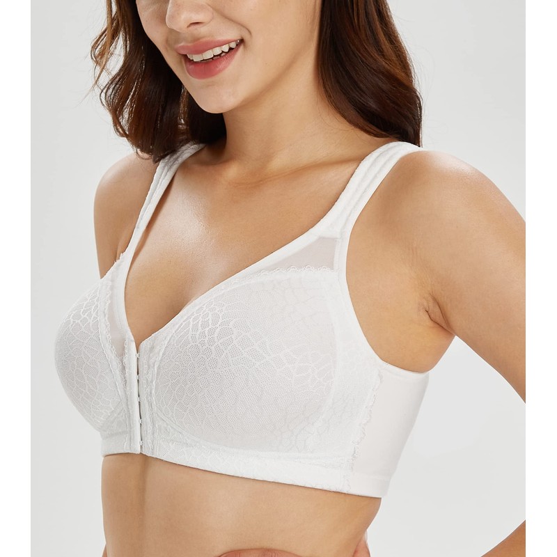 Lemorosy Full Coverage Front Closure Posture Bra Wirefree Unpadded Back