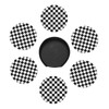 Black and White Checkered Coasters for Drinks Round Leather Coaster