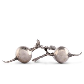 Vagabond House Pewter Metal Radish Salt and Pepper Shaker Set 6.25" Long