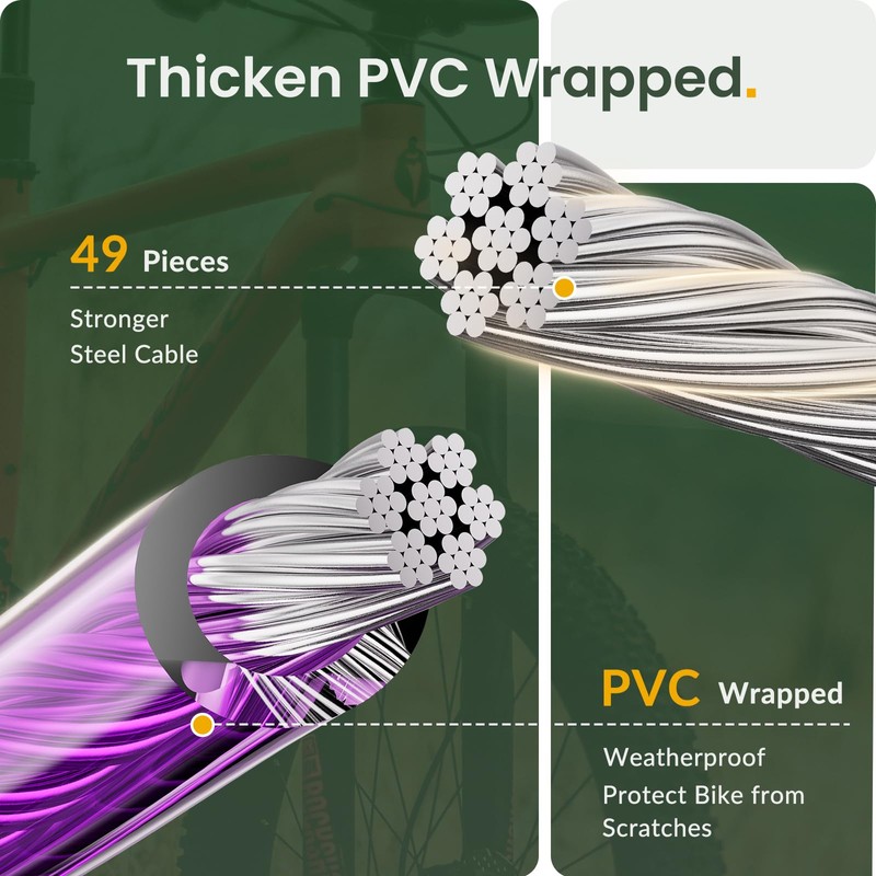 Titanker Bike Lock Cable, 4 Feet Bike Cable Lock Basic