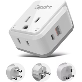 Ceptics  Adapter Travel Set Use All Over Africa, Zimbabwe, Morocco- Type E/F,M,G