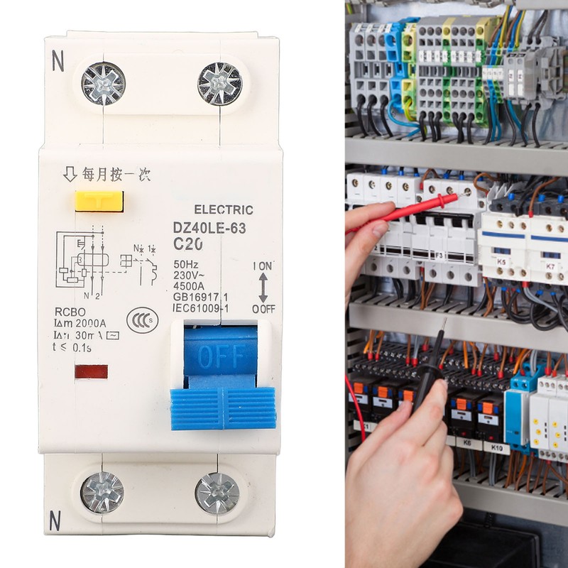 DZ40LE 63 Leakage Circuit Breaker PC Flame Retardant Rail Mounting