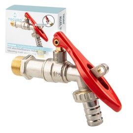 tecuro Outlet Valve with Lockable Lever 1/2 Inch Chrome-Plated Matt