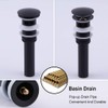 kimzcn Bathroom Sink Drain with Overflow Vessel Sink Stopper Pop