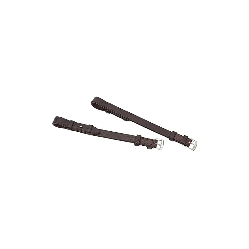 Shires Blenheim Bridle Cheek Pieces with Hook Studs-Havana Full 3/4"