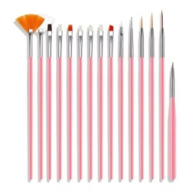 Nail supply 15 Pinceles Profesional Para Mano Alzada Decoración De Uñas