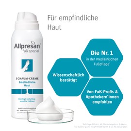 Allpresan Fuß spezial Nr. 1 Schaum-Creme für empfindliche Füße - Fußcreme zur täglichen Fußpflege empfindlicher Haut, 125 ml (2er Pack)