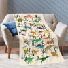 Cartoon Dinosaurs Alphabet Blanket Throw Cute Dinosaur Blanket for Boys