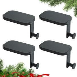 CaliDecor Stocking Holders for Mantel Set 4, Christmas Metal Stocking Hangers Fireplace Hooks for Holiday Decoration, Black