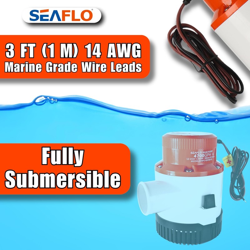 SEAFLO 01 Series 4700 GPH Bilge Pump – 12V, 2"