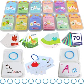 Femtos Flash Cards English Words for Toddlers 12-Type Set 306 Cards English Cards Educational Toy with Dedicated Case Included Cute Montessori (Only 1 Set in 12-Type Set)