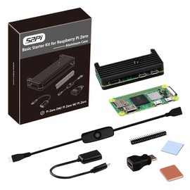 GeeekPi Basic Starter Kit for Raspberry Pi Zero 2 W, with Zero 2 W Aluminum Case, 20Pin GPIO Header, OTG Cable, MicroUSB Switch Cable,Heatsinks, MicroUSB to OTG Cable, HDMI Adapter for Zero 2 W