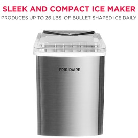 Frigidaire EFIC123-SS Counter Top Maker, Produces 26 pounds Ice per Day, Stainless Steel