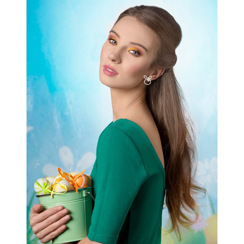 Easter Bunny Earrings for Women,Cute Pearl Rabbit Stud Hypoallergenic Spring