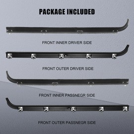 Shtuomoland 4 Pcs Front Inner Outer Car Window Sweep Felt Trim Seal Weatherstrip Kit Fits for Ford F150 F250 F350 Bronco 1987-1997 Replaces E7TZ1521452A E7TZ1521453A F2TZ1521456A F2TZ1521457A