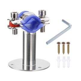 sourcing map Stainless Steel Pipe Supports Wall Mount Ceiling Mount Pipe Bracket Adjustable Clamp Pipe Straps with Screws Fit for Dia 19-22mm Pipe Tube