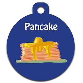 Funny Dog Cat Pet ID Tag - "Pancake" - Personalize Colors and Add Contact Info to The Back