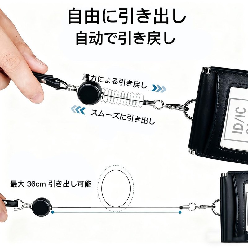Samcos Neck Strap with Reel, Wearable Lanyard, Pass Case, ID
