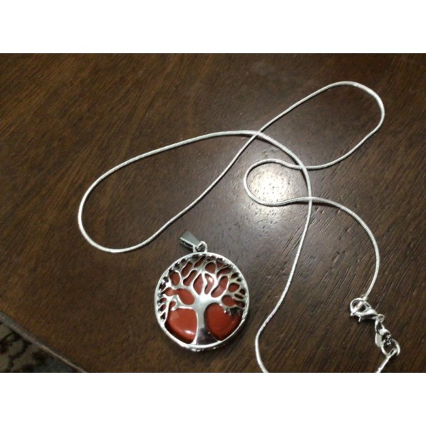 Unbranded Red Jasper Stone Tree of Life w/ 20” chain