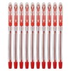 Gripper Ballpoint Pens, RED, Fine Point (0.5mm), Pack of 10,