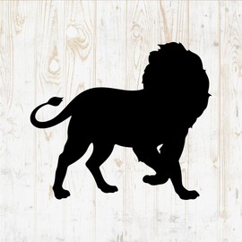6 in Lion Sticker - Jungle Silhouette Safari Head Pride African Animal King - Vinyl Decal for Wall Car Home Bike Bottle Phone Laptop DWSV1407