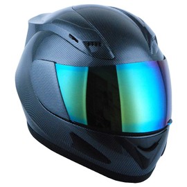 1Storm Motorcycle Bike Full FACE Helmet Mechanic Carbon Fiber Black