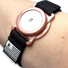 4-18" Inch Adjustable Flex Band for Freestyle Libre 1 & 2 14 Day : Transmitter Protection Sensor Cover Arm & Leg Band -No More Adhesive Patches (4-18" Active Band, Rose Gold Satin)