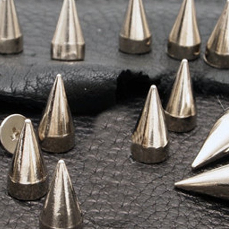RUBYCA 100 Sets 13MM Silver Color Bullet Cone Spike and