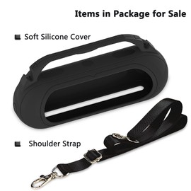 Silicone Cover Case Compatible with Beats Pill 2024 Portable Bluetooth Speaker, Protective Carrier Holder for Beats Pill Speaker Accessories (Black Silicone Case)