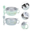 COLLBATH Stainless Steel Bowl Double Layer Insulated Rice Bowl Handle