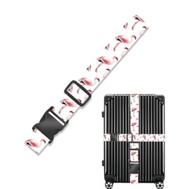 MYGLOAR Premium Luggage Straps Extra Eye-catching and Safe Flamingo Pattern Straps for Luggage Securing Luggage Safety Belts Quick Release with Adjustable Non-Slip Luggage Tag