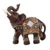 Lucky Feng Shui Wood Grain Elephant Statue Sculpture Wealth Figurine