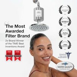 Filterbaby Signature Shower Filter for Sensitive Skin & Hair, Expert Developed,Lab Tested to Reduce up to 99% Chlorine & Chloramine,Reduce Common Water Impurities,Strong Water Flow,Easy Install,Chrome