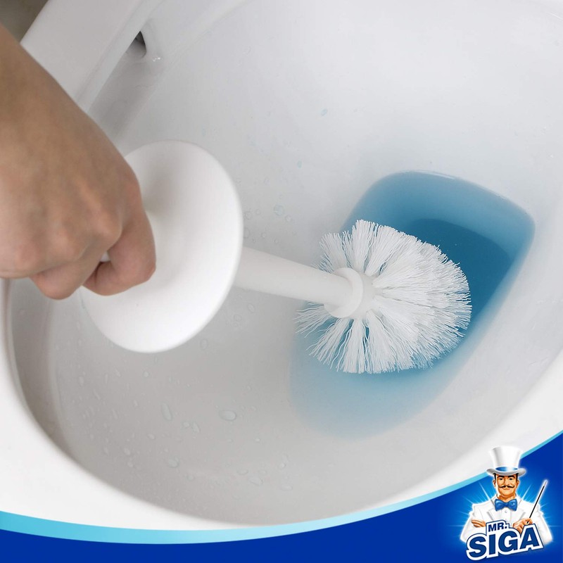 MR.SIGA Toilet Bowl Brush and Holder for Bathroom, White, 1