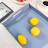 Umisriro Blue Serving Tray with Handles, Plastic Decorative Tray for