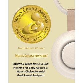 CHICWAY 2026 Mom's Choice Awards, Portable Sound Machine for Baby Adult, AI Cry Detection, 18 Soothing Sound, Bluetooth Rechargeable White Noise Machine for Home Office Travel, Nursery Light, Gray